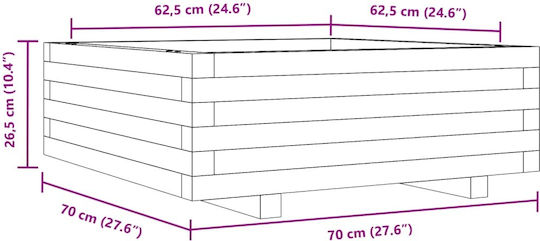 vidaXL Ζαρντινιέρα Ξύλινη Καφέ 70x70x26.5εκ.