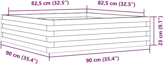 vidaXL Ζαρντινιέρα Ξύλινη Καφέ 90x90x23εκ.
