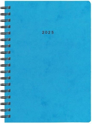 Next Diary 2025 Prespan Daily Spiral Blue 17x25cm