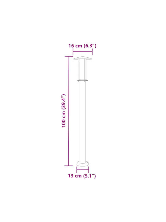 vidaXL Outdoor Floor Lamp Small Post 40W IP44 for E27 Socket Black