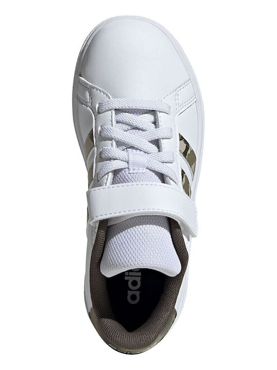 Grand Court 2.0 Kids Sneakers with Hoop & Loop Closure White