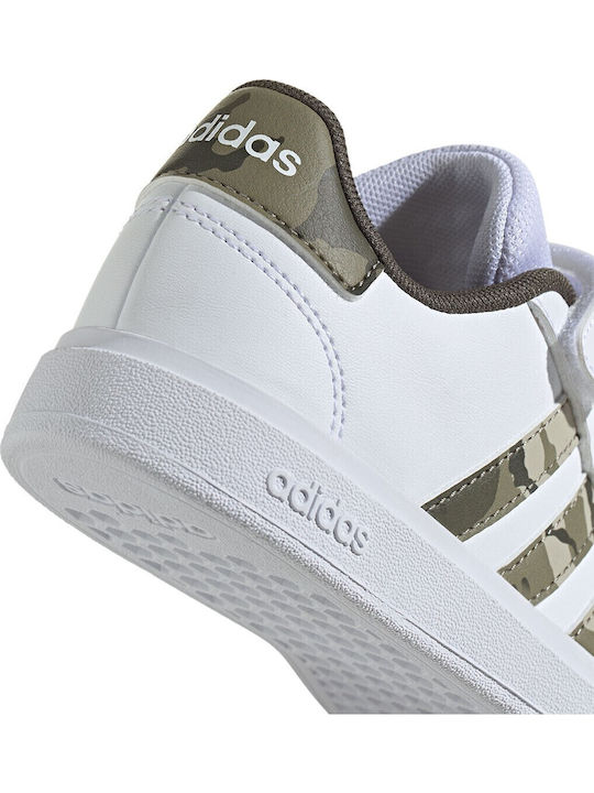 Grand Court 2.0 Kids Sneakers with Hoop & Loop Closure White
