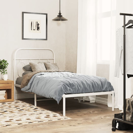 vidaXL Metallic White Bed Headboard 95x100cm
