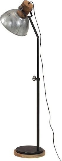 vidaXL Vintage Floor Lamp H100xW30cm. with Socket for Bulb E27 Silver
