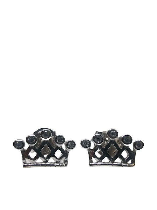 Earrings Silver 925 Crown 5 Stones