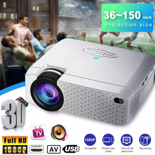 Andowl Q-A16B Mini Beamer LCD Mit Einfache Lampe mit Wi-Fi und Eingebauten Lautsprechern Q-A16