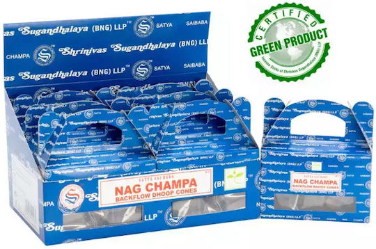 Nag Champa Satya Backflow Incense Cones 24pcs