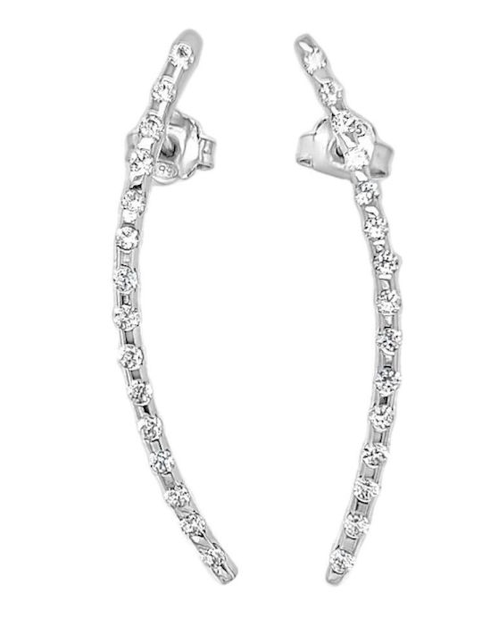 Xryseio Обици от White Gold с Камъни