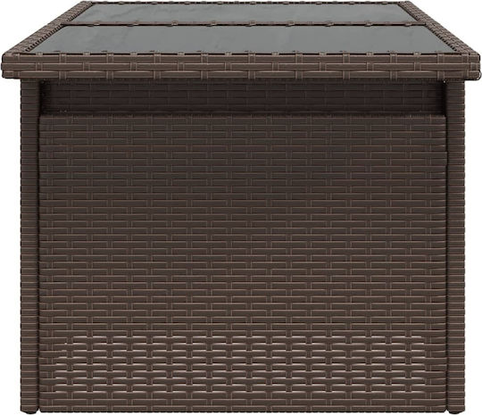 Masa pentru spații exterioare Rattan cu suprafață din sticlă CAFE 100x55x73buc