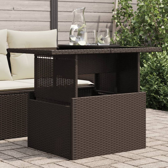 Masa pentru spații exterioare Rattan cu suprafață din sticlă CAFE 100x55x73buc