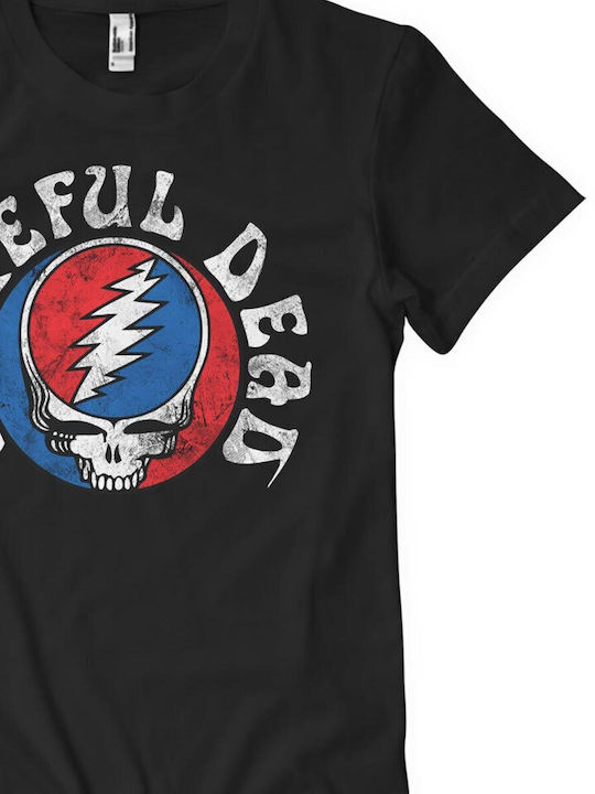 Paperinos Grateful Dead Distressed T-shirt Μαύρο Βαμβακερό