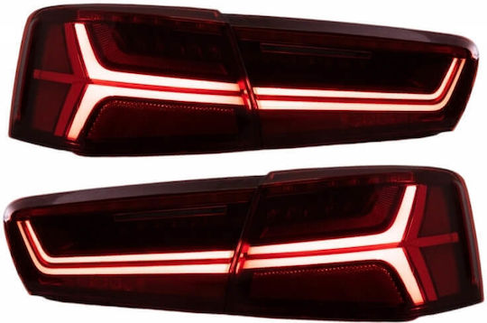 Πισινά Φανάρια Set Audi A6 C7 11-15 Led Bar Dynamic Κόκκινο Crystal Eagle Eyes