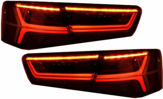 Πισινά Φανάρια Set Audi A6 C7 11-15 Led Bar Dynamic Κόκκινο Crystal Eagle Eyes