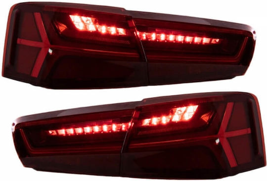 Πισινά Φανάρια Set Audi A6 C7 11-15 Led Bar Dynamic Κόκκινο Crystal Eagle Eyes