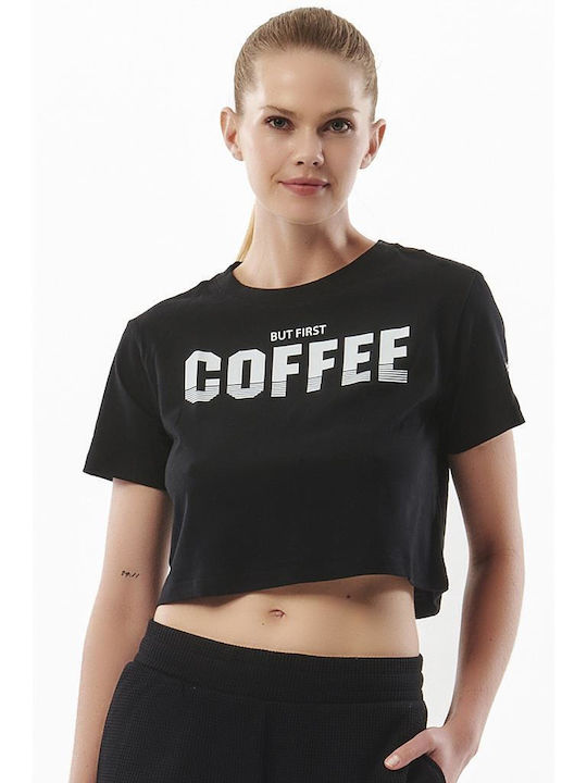 Body Action 051325 Women's Athletic Crop T-shirt Black