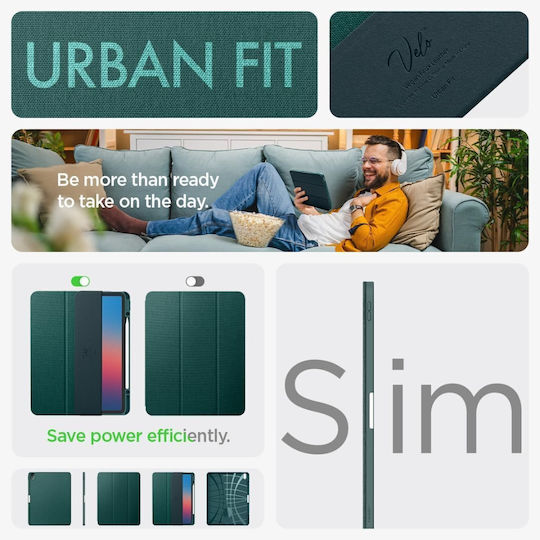 Spigen Urban Fit Flip Cover Durable Green Tablet Case (iPad Air 13" 2024/2025/2026)