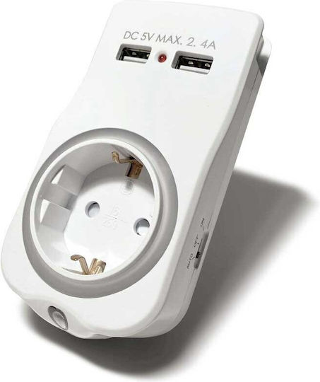 Technik Einzelne Steckdose mit 2 USB-A