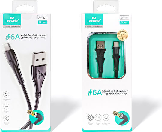 Leewello Leewello USB Typ-C Kabel USB 2.0 männlich - USB-A Schwarz 1m 783217-2-MAUVRO