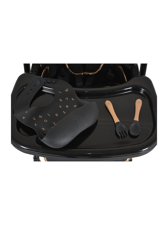 Moni Lindo Αναδιπλούμενο Καρεκλάκι Φαγητού Μαύρο