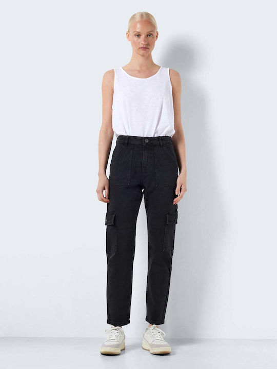 Noisy May Women's Fabric Cargo Trousers Black