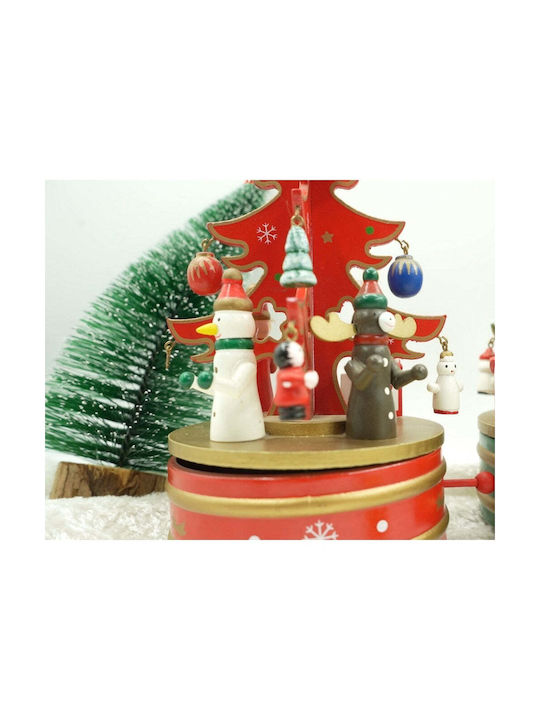 Christmas Decorative Wooden Red 22x12cm.