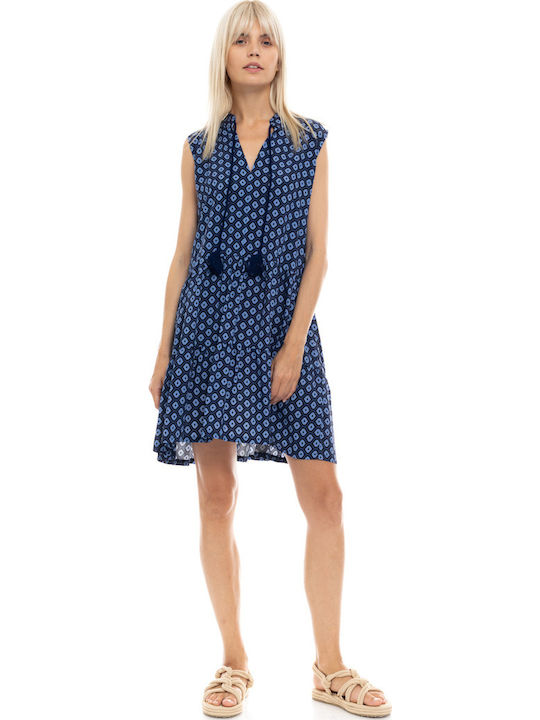 Women's Beachdress Pink Label Print Mini Dress Regular Fit Viscose