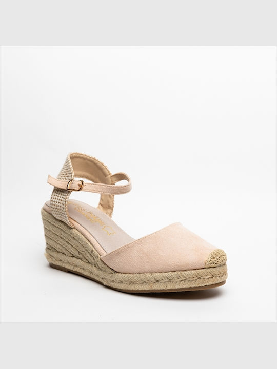 Miss Belgini Damenplattformen im Espadrilles-Stil Beige