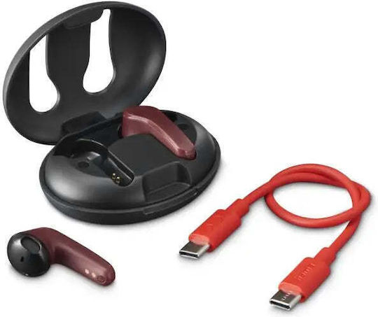 HAMA Spirit Unchained Earbud Bluetooth Handsfree Ακουστικά με Θήκη Φόρτισης Κόκκινα