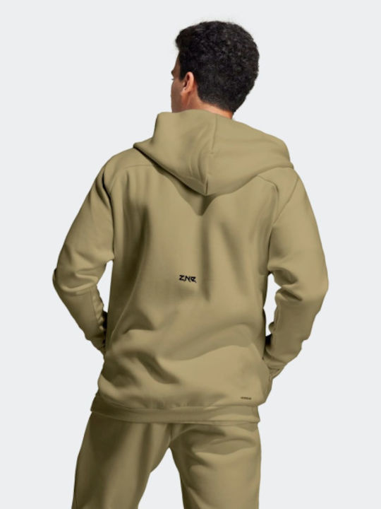 Premium Herren Sweatshirt Jacke mit Kapuze und Taschen Grün