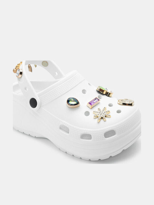 Clogs with Decorative Strass & Stones 4261604-white