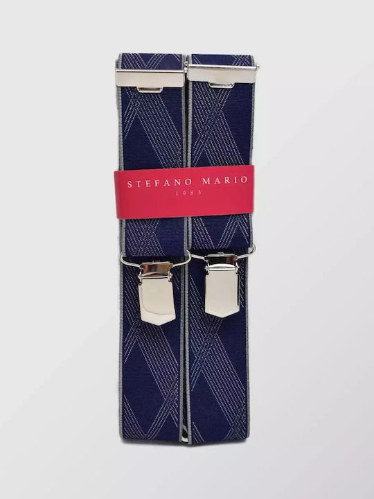 Stefano Mario Suspenders Printed Blue