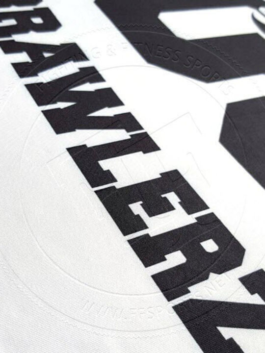 PrideOrDie Herren Langärmlig T-Shirt POD-R-007-BK/WH für Jiu-Jitsu / MMA Schwarz