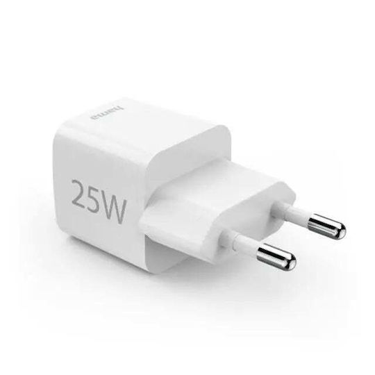 HAMA Φορτιστής Χωρίς Καλώδιο με Θύρα USB-C 25W Power Delivery Λευκός (Eco)