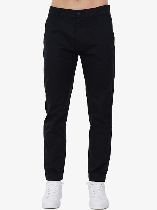 Hose Chino Elastisch in Tapered Schnitt Schwarz