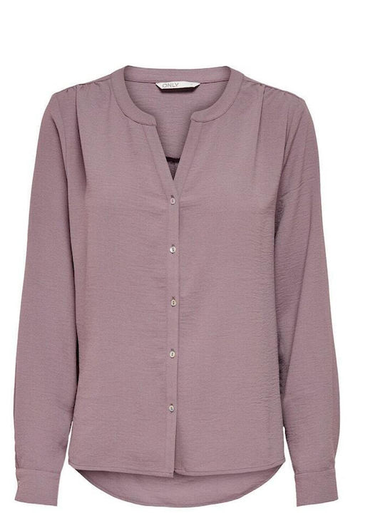 Only Women's Long Sleeve Shirt Bordeaux