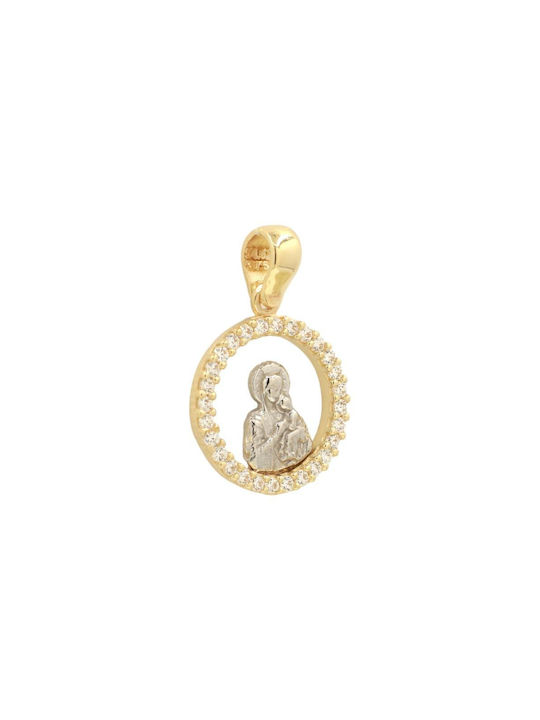 Q-Jewellery Pandantiv Talisman pentru copii cu Fecioara Maria din Aur 14K 444514