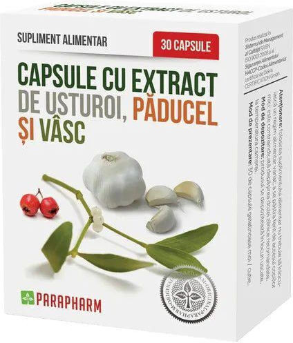 Capsule Extract de Usturoi Păducel Ruscus 30 Capsule Parapharm