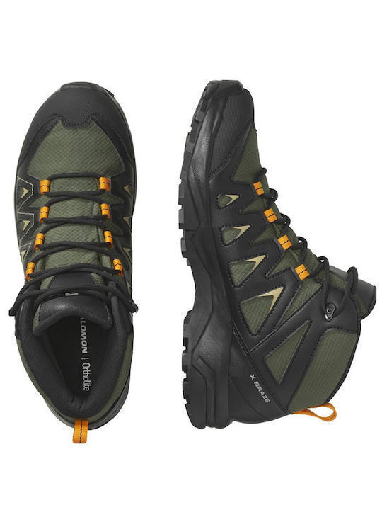 Salomon X Braze Men's Hiking Waterproof Boots with Gore-Tex Membrane Olive Night