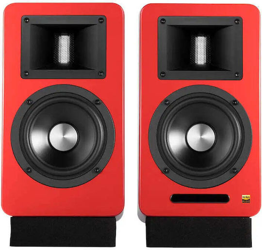 Airpulse A100 Αυτοενισχυόμενα Ηχεία με Bluetooth 100W (Ζεύγος) Κόκκινα