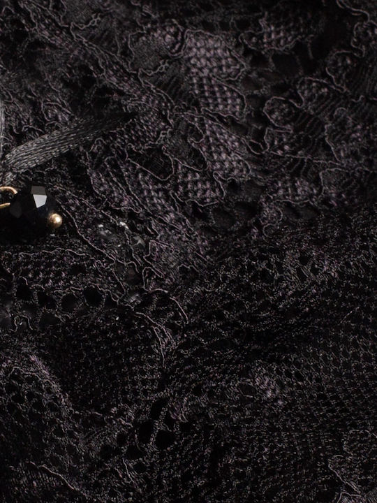 Damen Brasilien Nahtlos mit Spitze Black