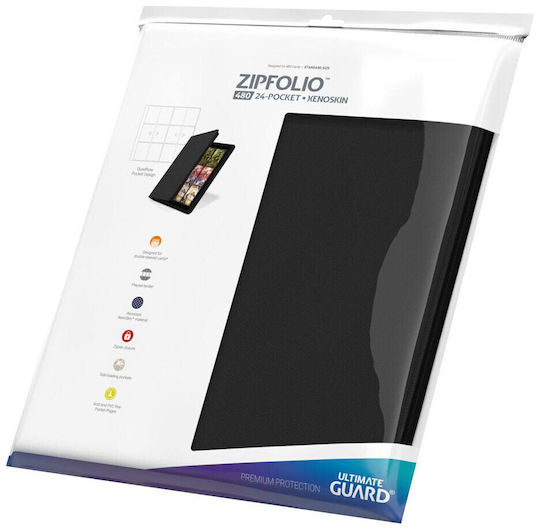 Ultimate Guard Game Accessory 12-Pocket Zipfolio (Quadrow) Pro-Binder - XenoSkin Black