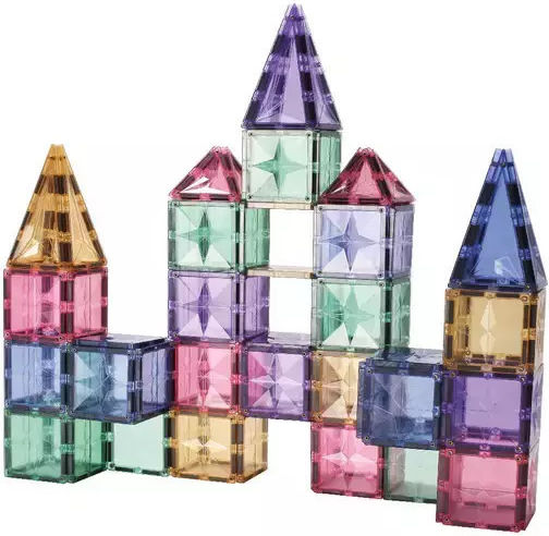 Cleverclixx Magnetisches Spielzeug Bau- und Konstruktionsspielzeug Mega Creative Pack Pastell für Kinder ab 3 Jahren
