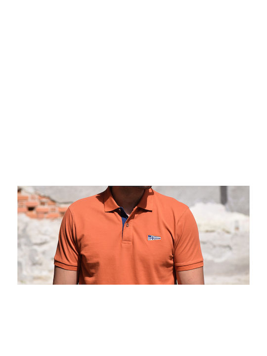 North Star Men's Blouse Polo Orange