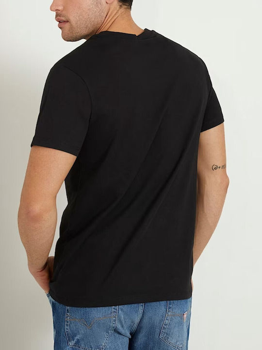 Guess Tricou pentru bărbați cu mâneci scurte BLACK