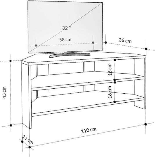 TV-Ständer Thales Offenes Caramel M110xT36xH45cm GP037-0173