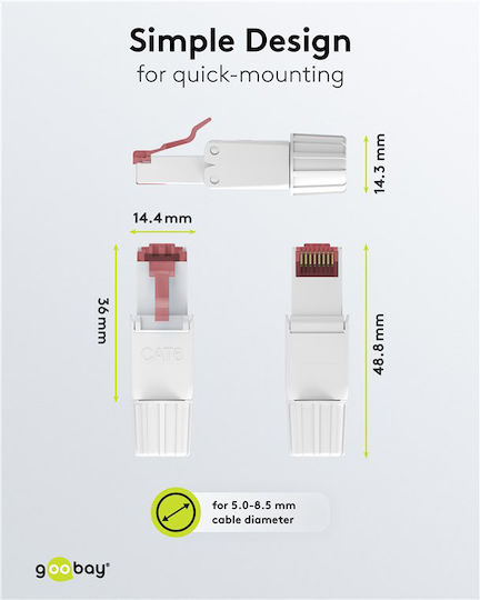 Goobay Βύσμα RJ-45 male Λευκό 65942
