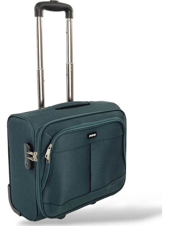Playbags Cabin Fabric Green Suitcase With 4 Wheels Height 40cm