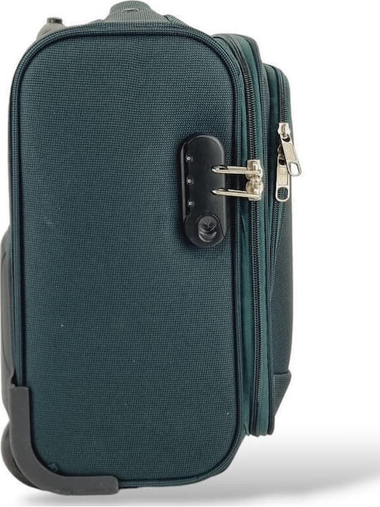 Playbags Cabin Fabric Green Suitcase With 4 Wheels Height 40cm
