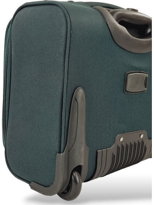 Playbags Cabin Fabric Green Suitcase With 4 Wheels Height 40cm