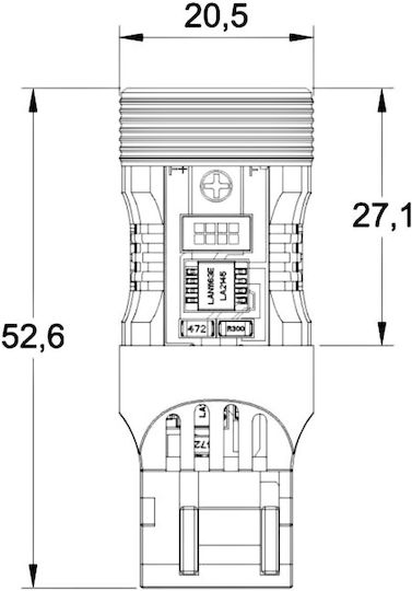 Lampen Auto W21/5W / DRL LED 5500K Kaltes Weiß 12V 1Stück
